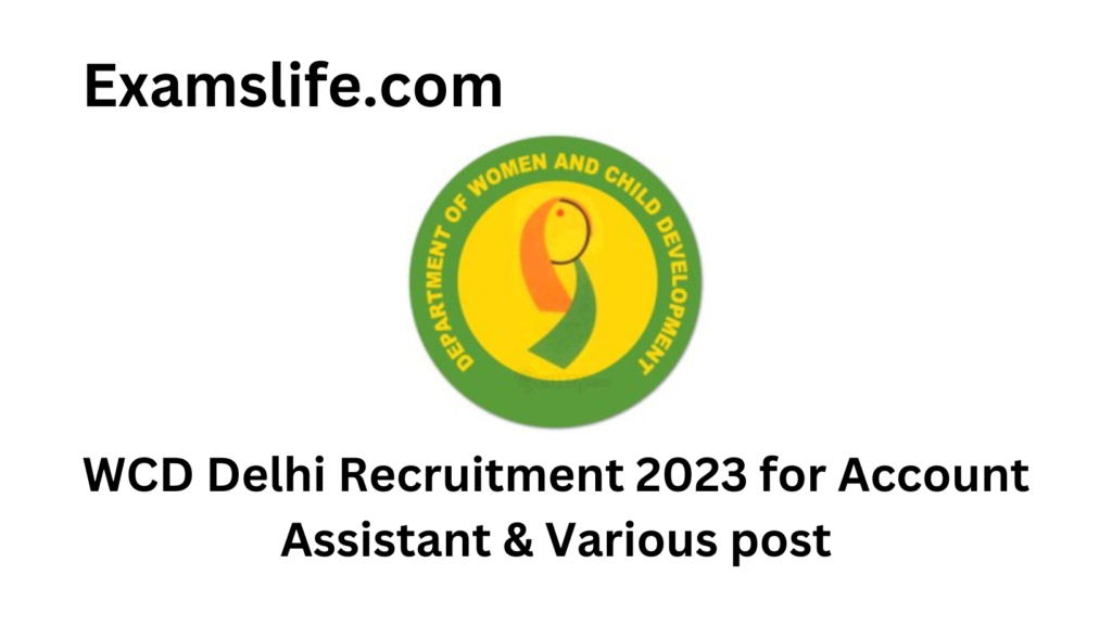 WCD Delhi Recruitment 2023 for Account Assistant & Various post