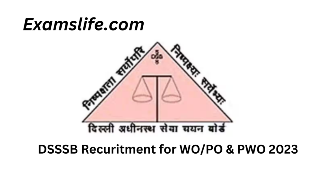 DSSSB Recruitment for WO/PO & PWO 2023