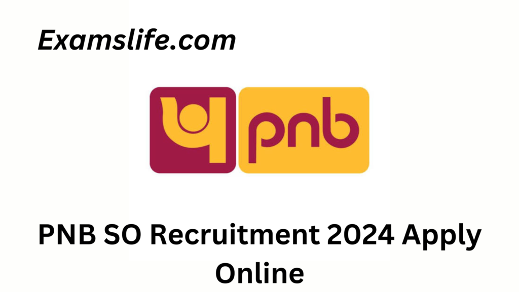 PNB SO Recruitment 2024 Apply Online